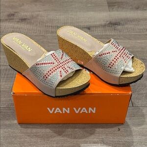VAN VAN New With Box Bejeweled Slide Sandel Wedges  Various Sizes